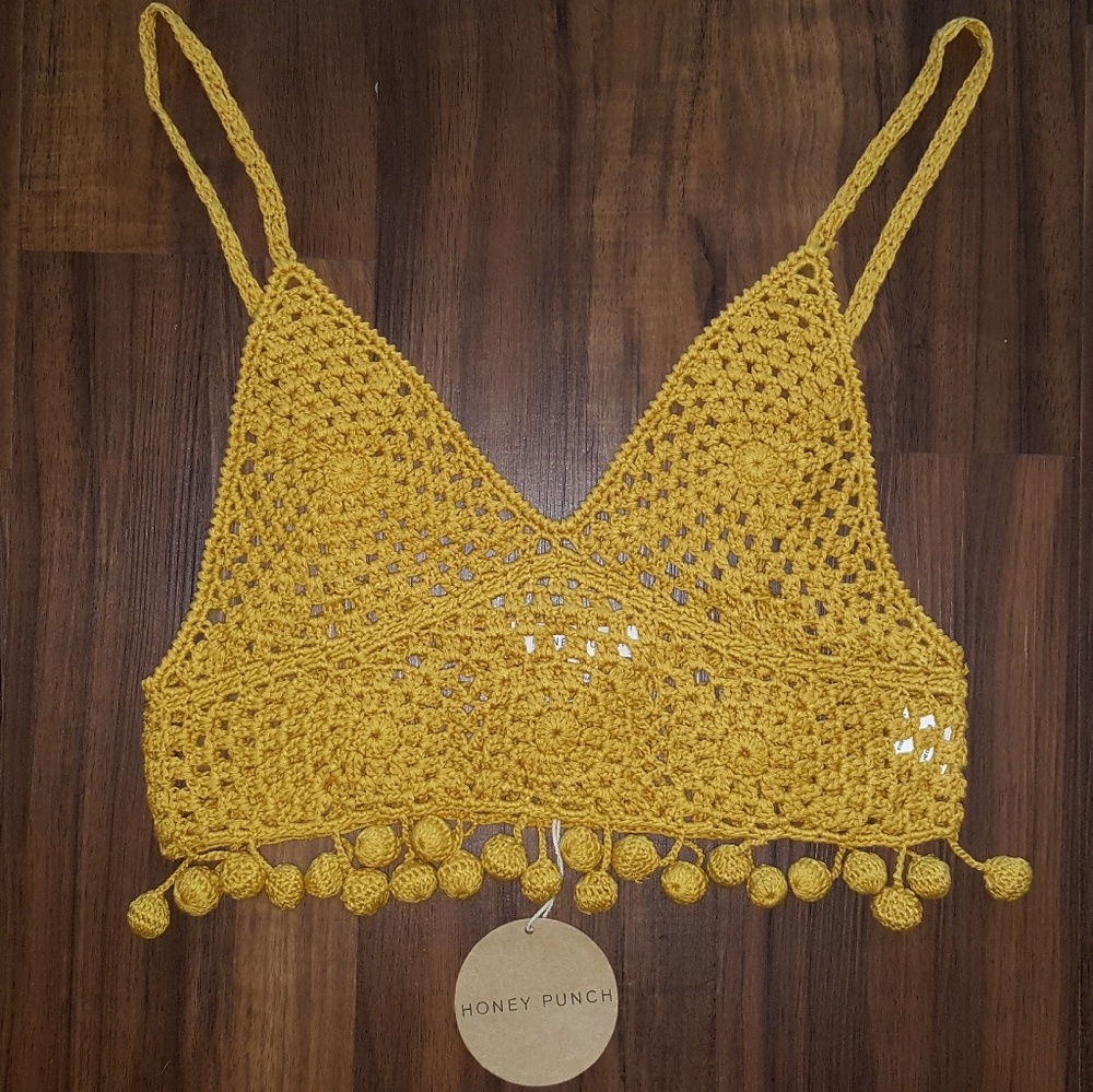Yellow knit bralette